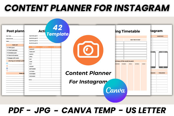 Download Content Planner for Instagram Canva Template - Content planner Collection