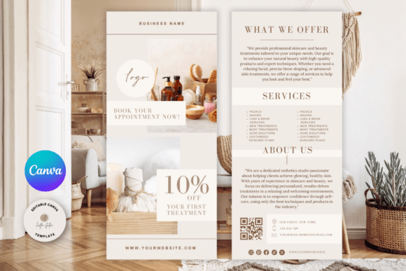 Download Editable Canva Business Rack Card Flyer - Canva business Collection