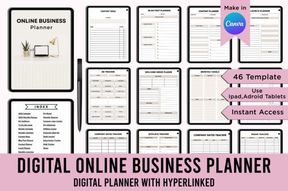 Download Digital Online Business Planner Canva - Premium Resources